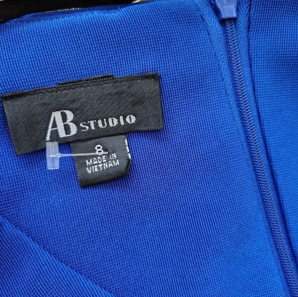 AB Studio Dress Color Blue  Size 8 - Picture 7 of 10